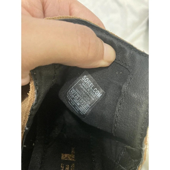 Sorel Lolla II Suede Cut-out leather ankle booties perforated soft tan size 6.5 - Picture 7 of 7